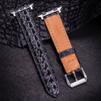 Black Double Hornback Alligator Apple Watch Band