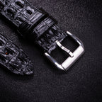 Black Double Hornback Alligator Apple Watch Band