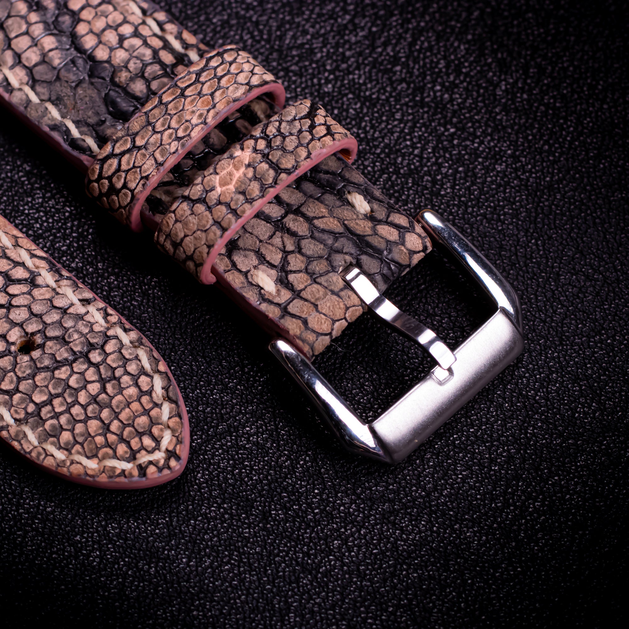 Rose Taupe Matte Ostrich Leather Apple Watch Band