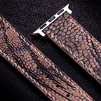Rose Taupe Matte Ostrich Leather Apple Watch Band