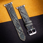 Forest Green Matte Ostrich Leg Leather Apple Watch Band