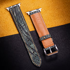 Forest Green Matte Ostrich Leg Leather Apple Watch Band