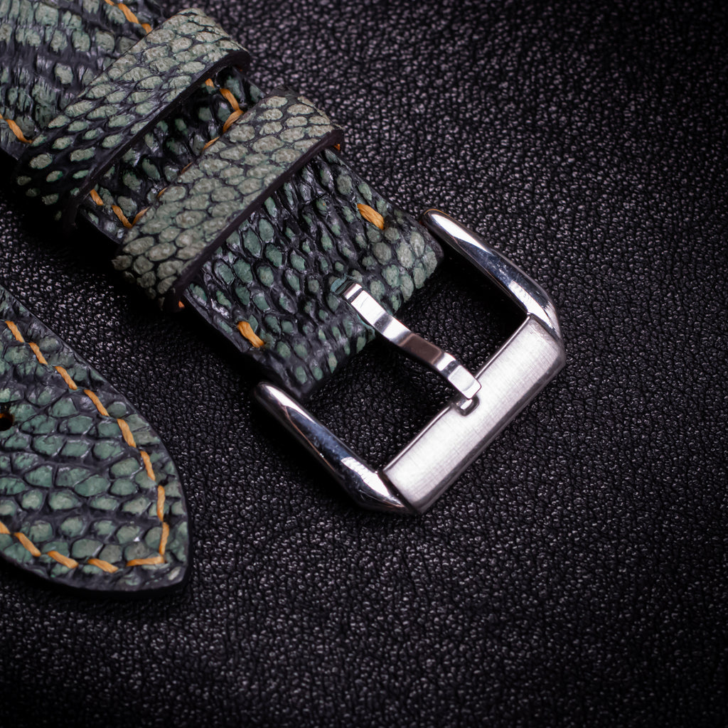 Forest Green Matte Ostrich Leg Leather Apple Watch Band