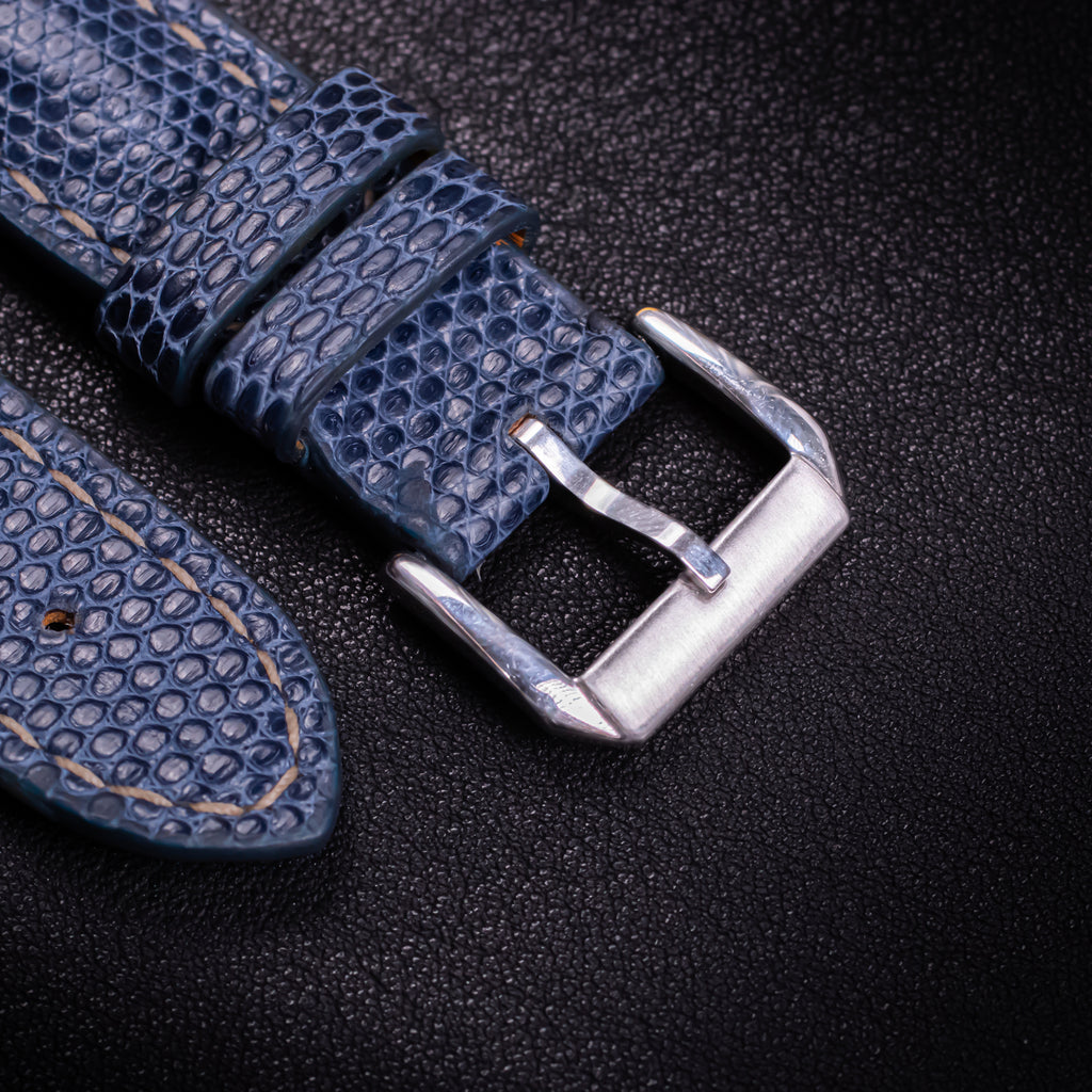 Steel Blue Lizard Leather Apple Watch Band