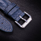 Steel Blue Lizard Leather Apple Watch Band