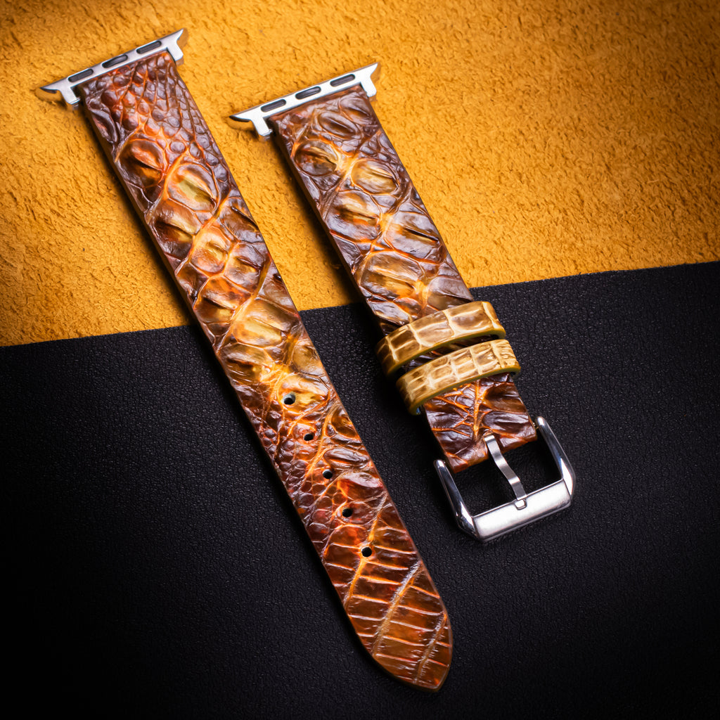 Whiskey Alligator Hornback Apple Watch Band