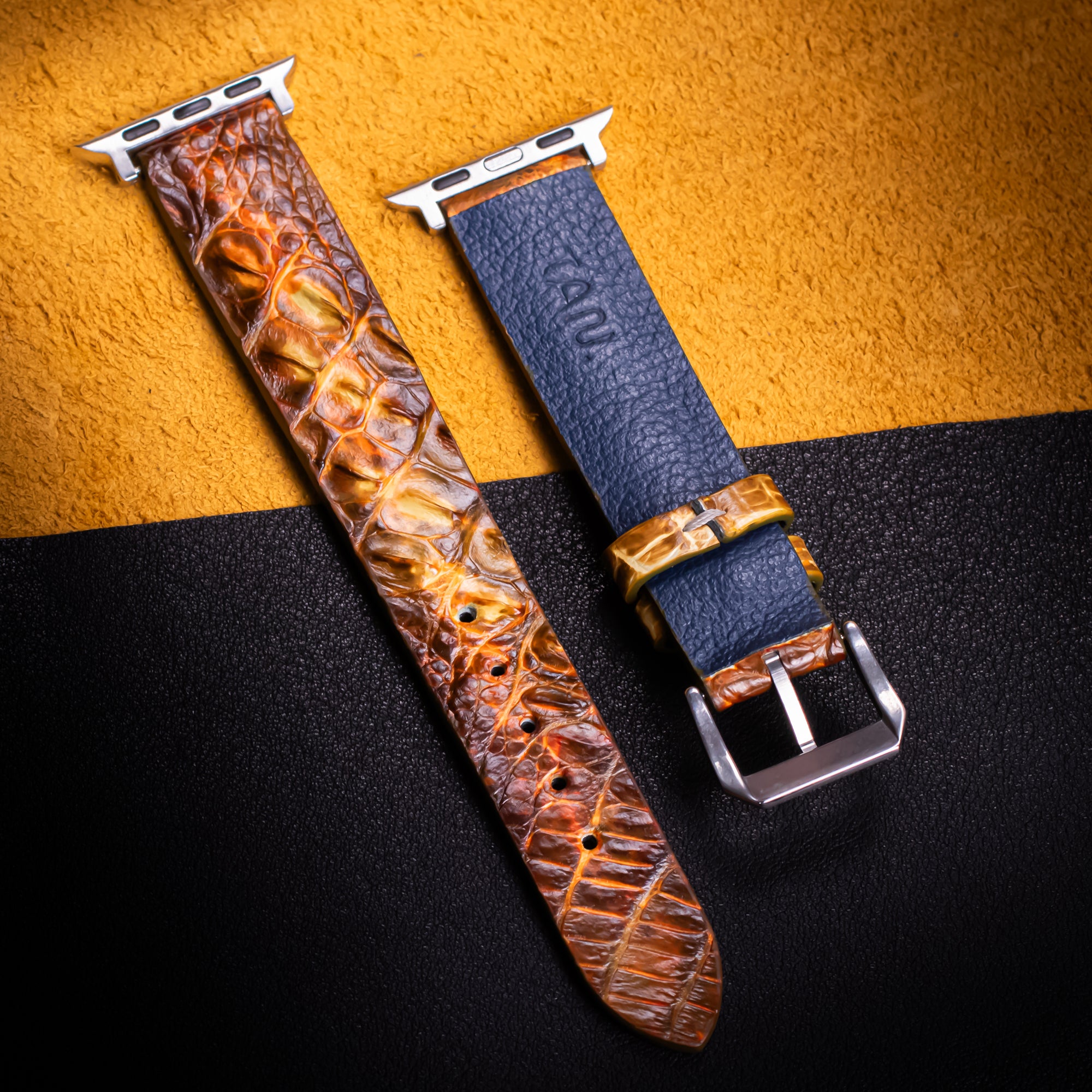 Whiskey Alligator Hornback Apple Watch Band