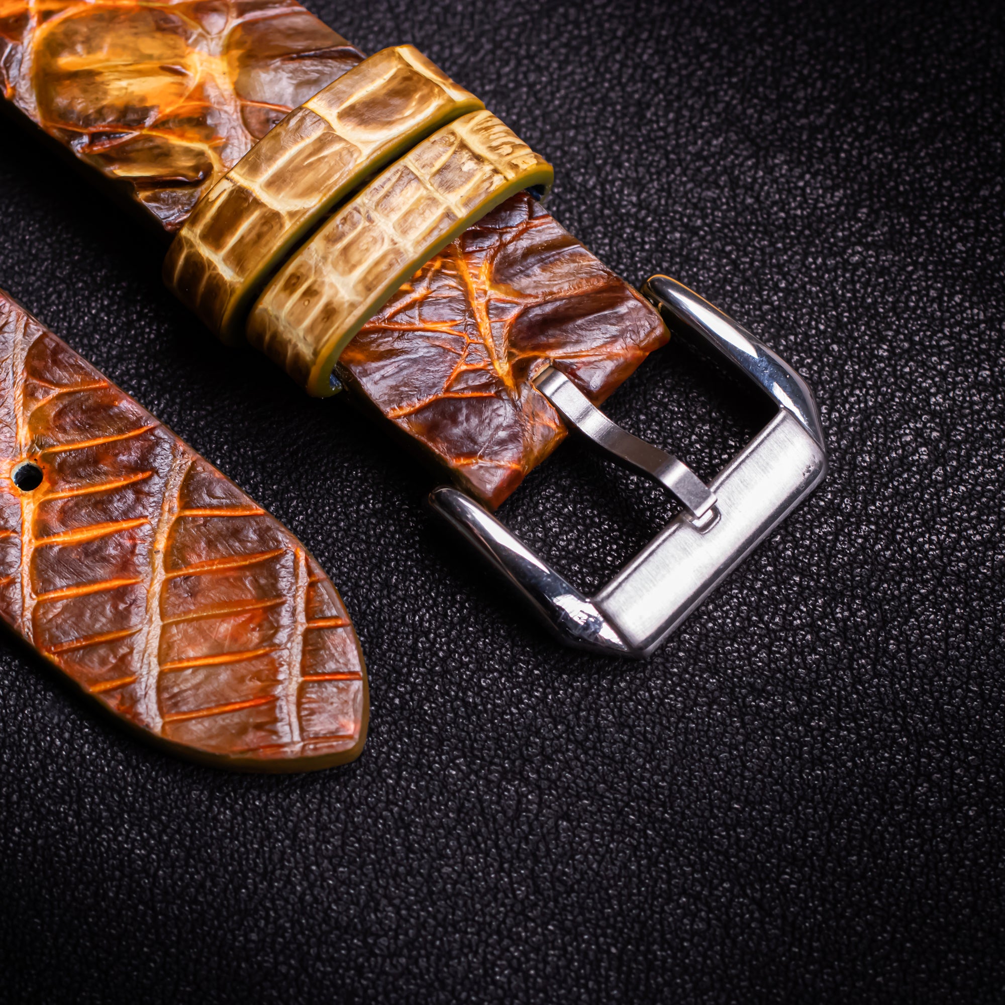 Whiskey Alligator Hornback Apple Watch Band