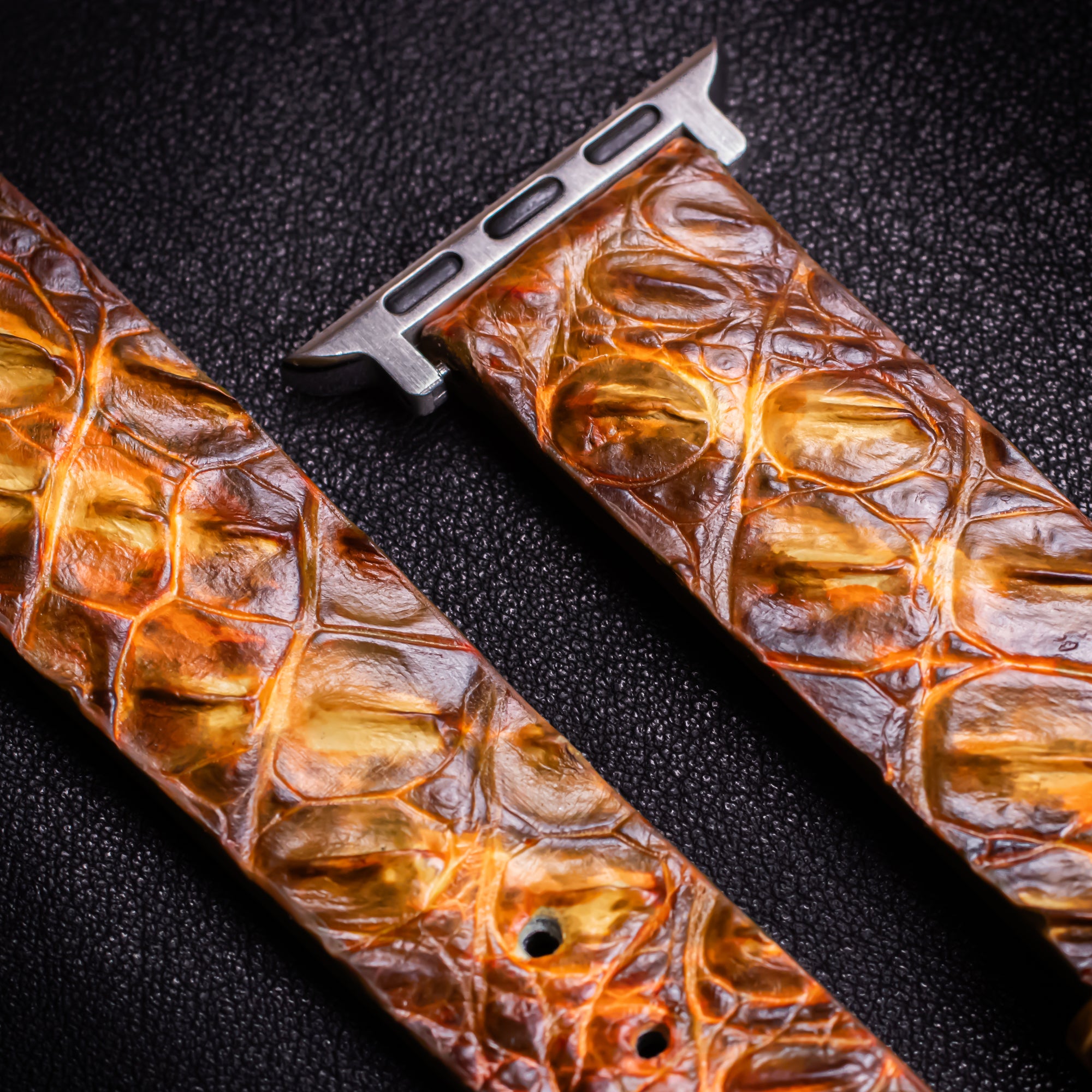 Whiskey Alligator Hornback Apple Watch Band