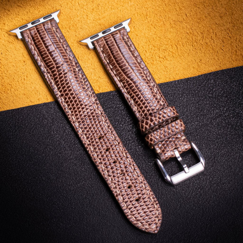 Dark Brown Lizard Leather Apple Watch Band