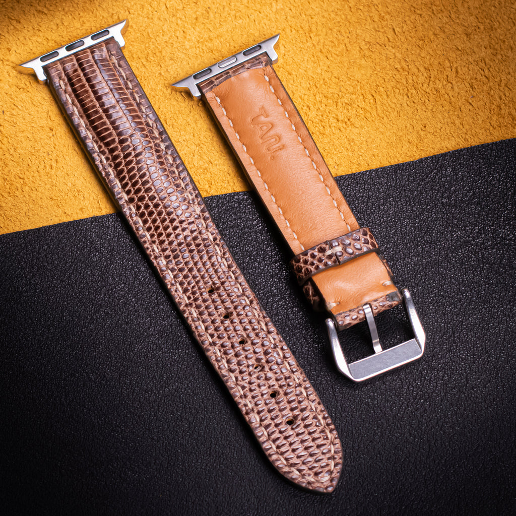 Dark Brown Lizard Leather Apple Watch Band
