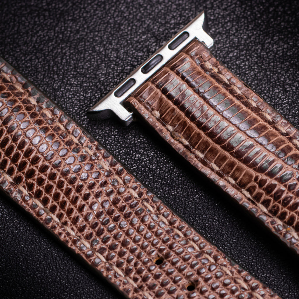 Dark Brown Lizard Leather Apple Watch Band