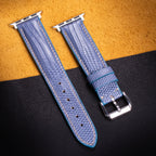 Dusty Blue Lizard Leather Apple Watch Band