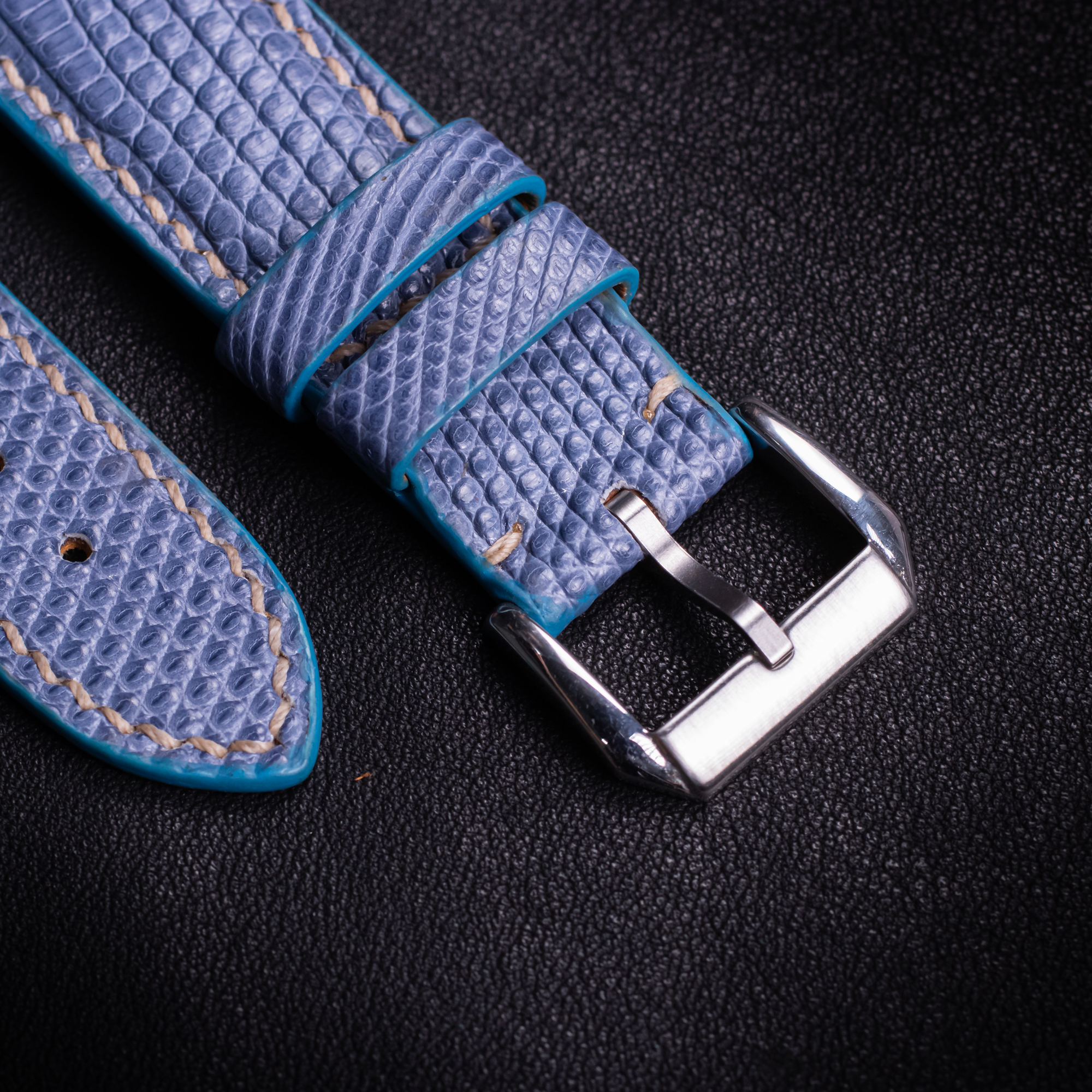 Dusty Blue Lizard Leather Apple Watch Band