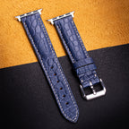 Navy Alligator Leather Apple Watch Band