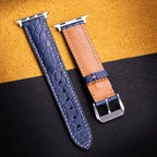 Navy Alligator Leather Apple Watch Band