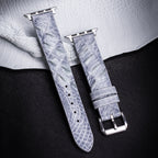 Glacier Blue Alligator Hornback Apple Watch Band
