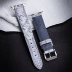 Glacier Blue Alligator Hornback Apple Watch Band