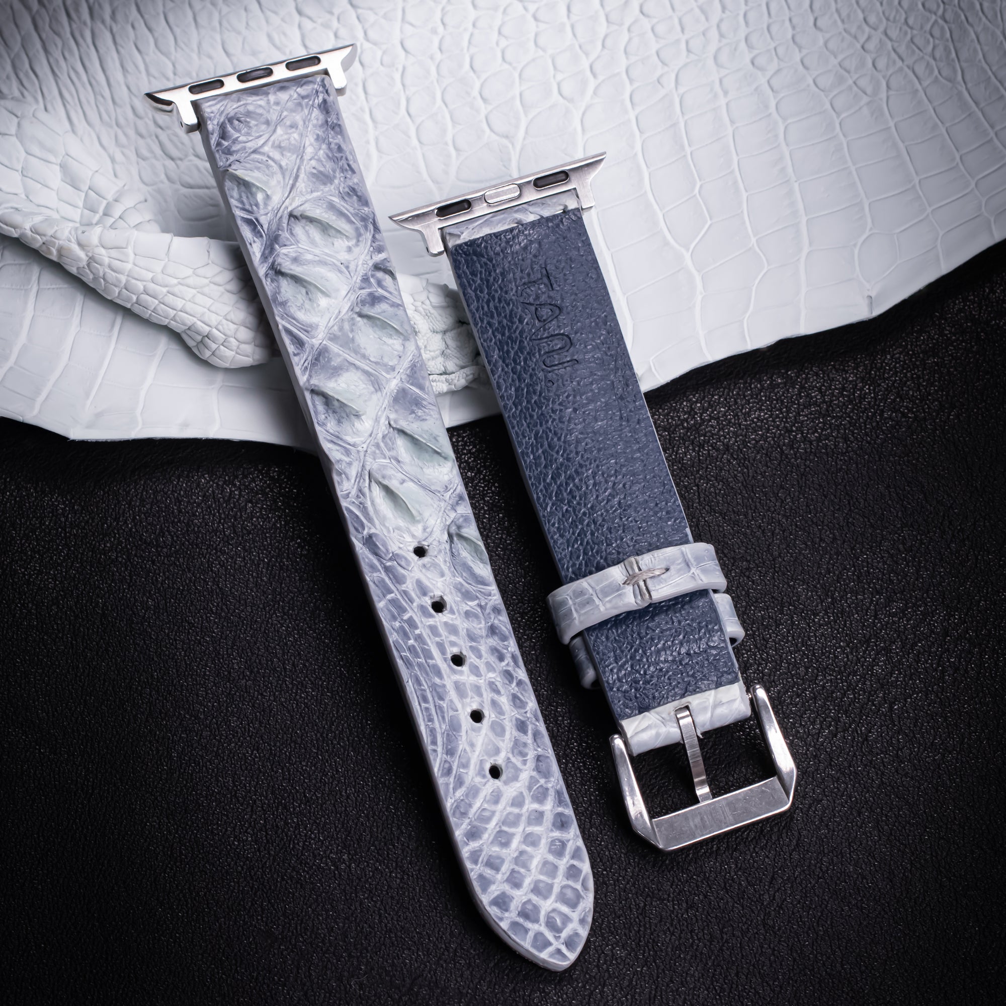 Glacier Blue Alligator Hornback Apple Watch Band