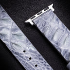 Glacier Blue Alligator Hornback Apple Watch Band