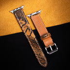 Golden Shadow Matte Ostrich Leg Leather Apple Watch Band (Scaled)
