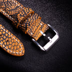 Saffron Matte Ostrich Leg Leather Apple Watch Band