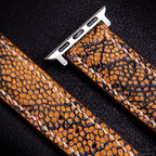 Saffron Matte Ostrich Leg Leather Apple Watch Band