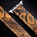 Golden Shadow Matte Ostrich Leg Leather Apple Watch Band (Scaled)