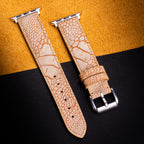 Sand Matte Ostrich Leg Leather Apple Watch Band (Scaled)