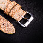 Sand Matte Ostrich Leg Leather Apple Watch Band (Scaled)