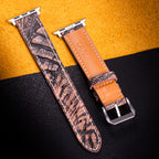 Rosewood Matte Ostrich Leg Leather Apple Watch Band (Scaled)