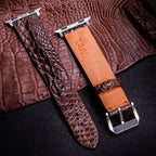 Dark Brown Horned Alligator Leg Apple Watch Band