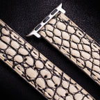 Ivory Alligator Leather Apple Watch Band