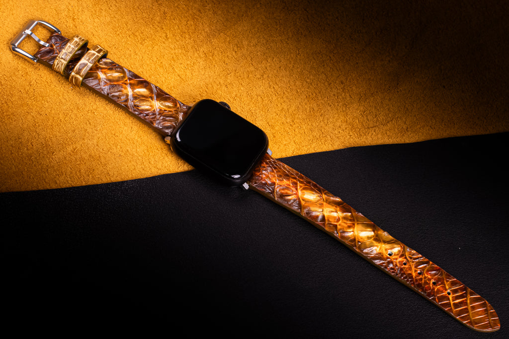 Whiskey Alligator Hornback Apple Watch Band