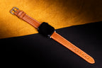 Tangerine Lizard Leather Apple Watch Band