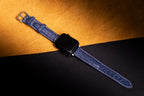 Navy Alligator Leather Apple Watch Band
