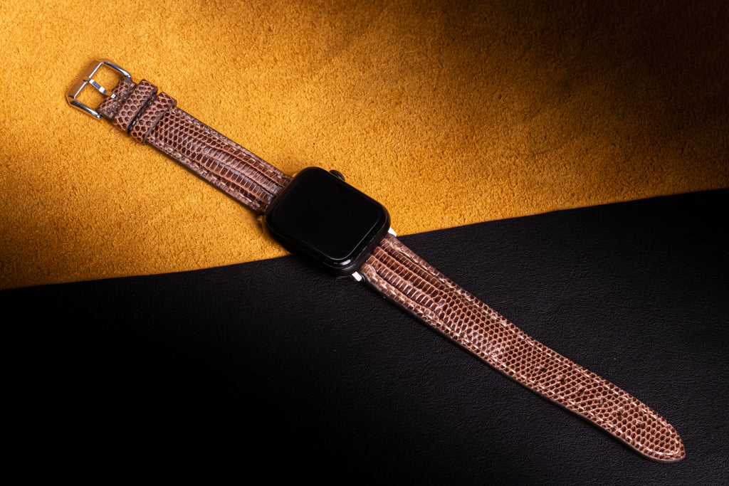 Dark Brown Lizard Leather Apple Watch Band