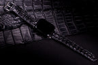 Black Double Hornback Alligator Apple Watch Band