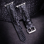 Black Horned Alligator Leg Apple Watch Band