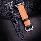 Black Horned Alligator Leg Apple Watch Band