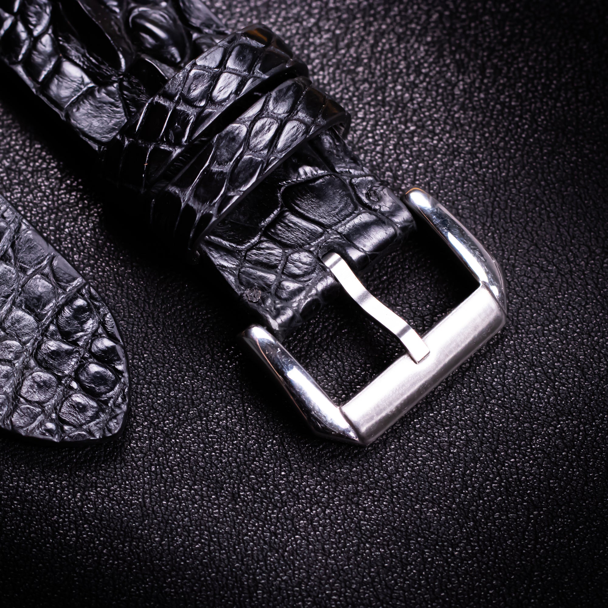 Black Horned Alligator Leg Apple Watch Band