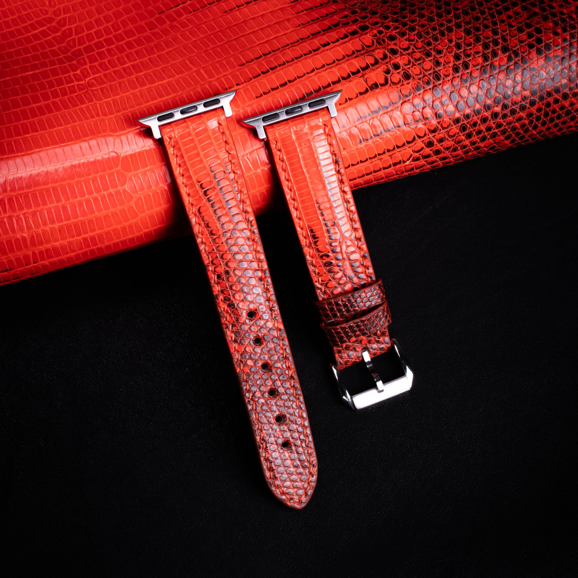 Vermillion Lizard Leather Apple Watch Band