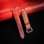 Vermillion Lizard Leather Apple Watch Band