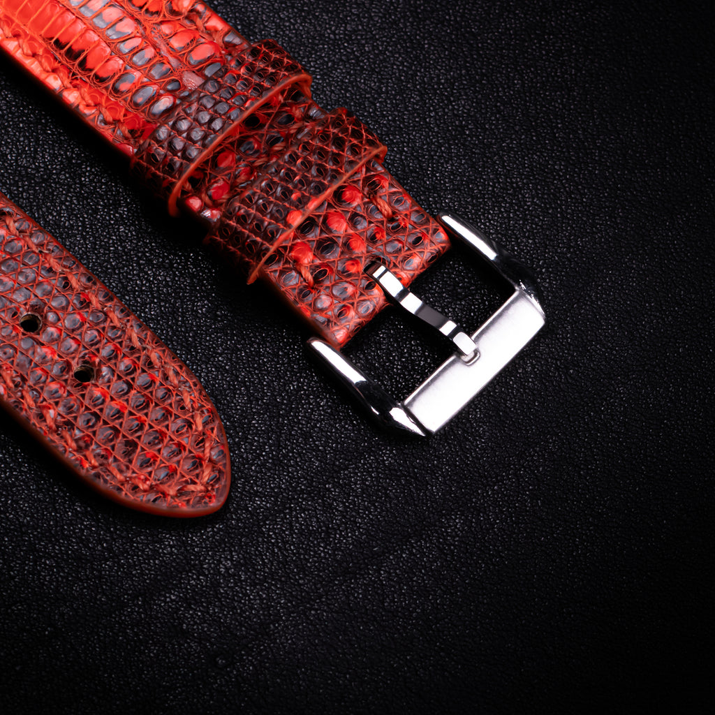 Vermillion Lizard Leather Apple Watch Band