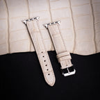 Linen Nubuck Alligator Leather Apple Watch Band