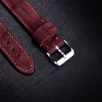 Burgundy Nubuck Alligator Leather Apple Watch Band