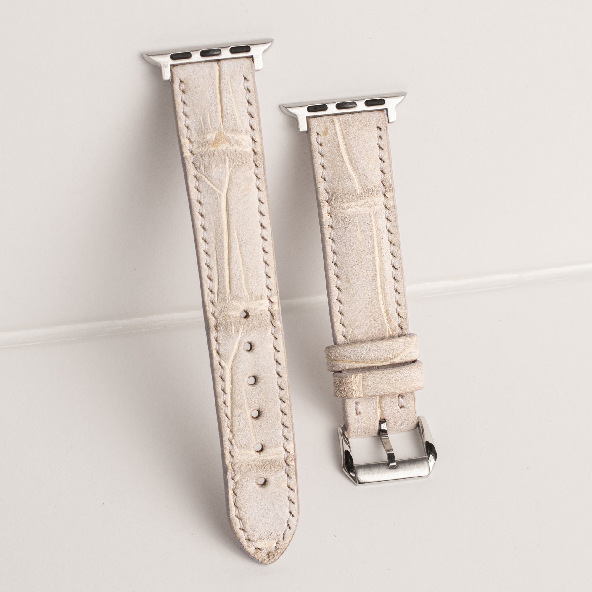 Linen Nubuck Alligator Leather Apple Watch Band