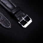 Black Lizard Leather Apple Watch Band