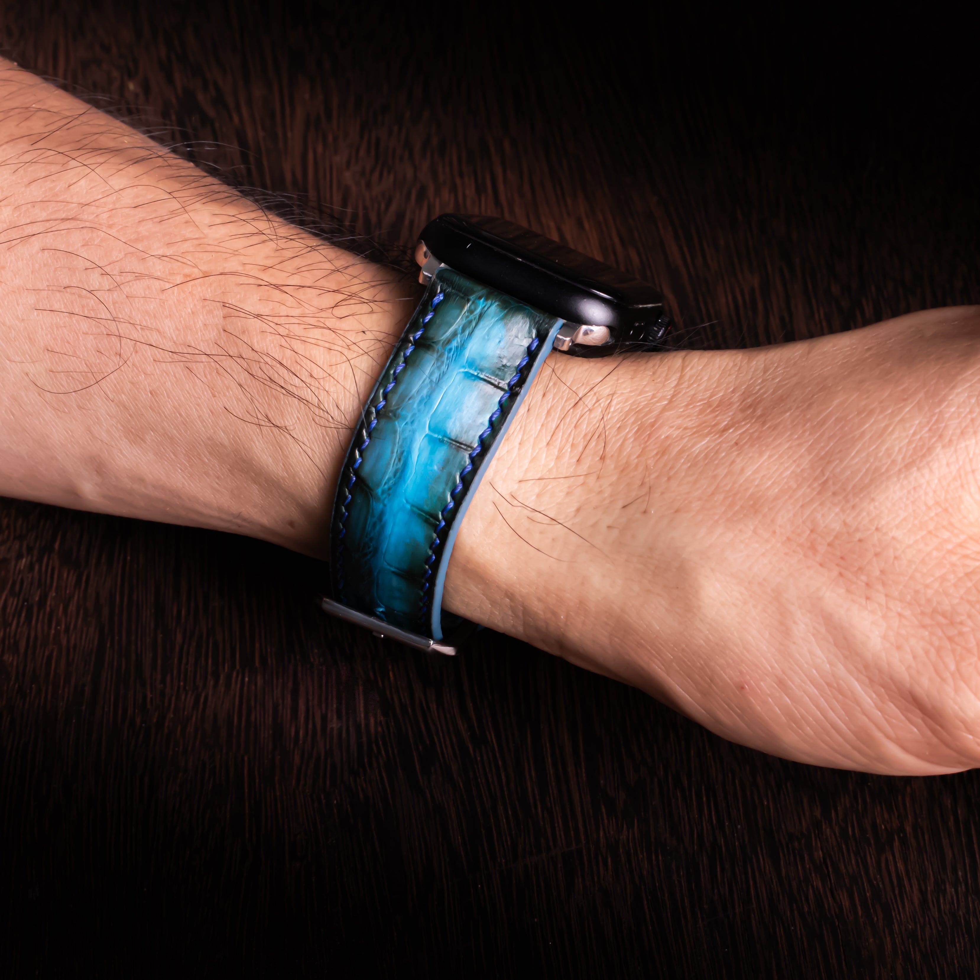 Peacock Patina Alligator Leather Apple Watch Band
