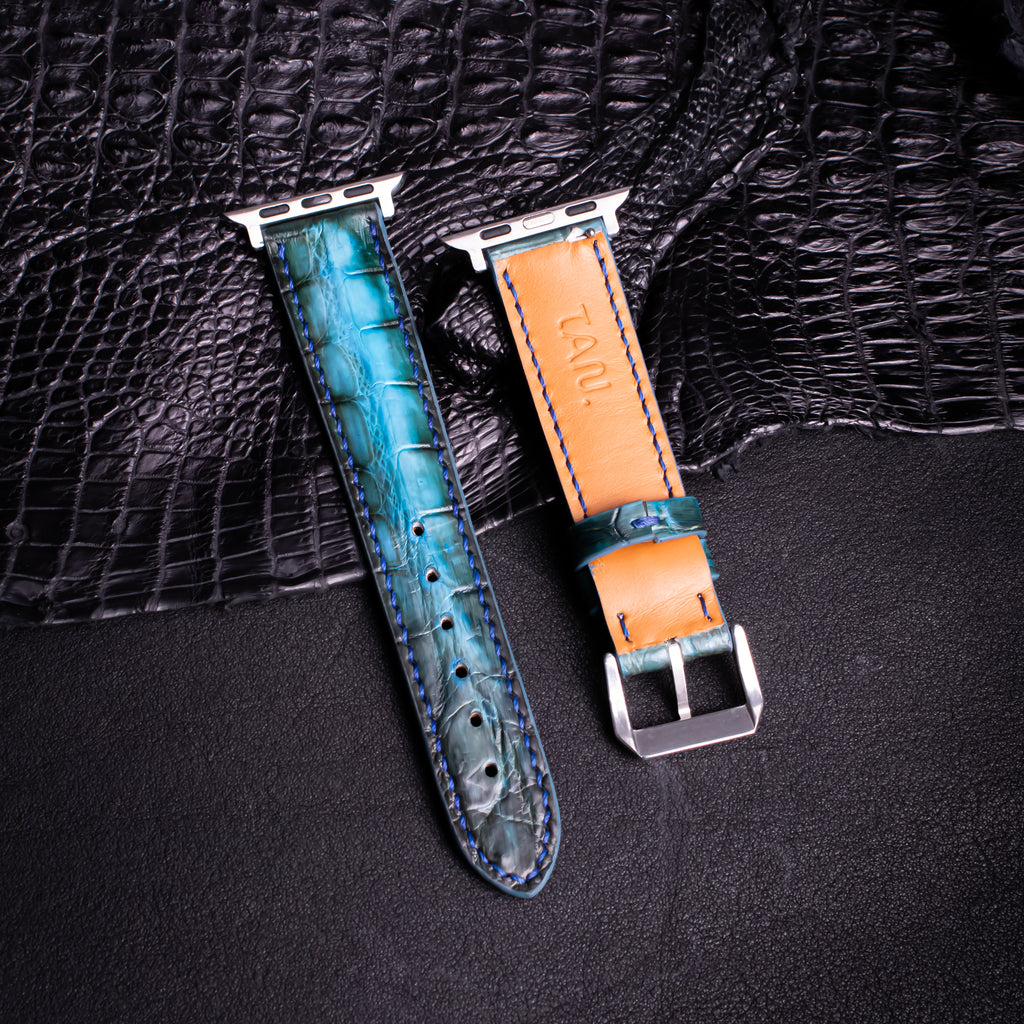 Peacock Patina Alligator Leather Apple Watch Band